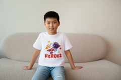 Space Heroes Take Flight Boy's Crew Neck T-Shirt