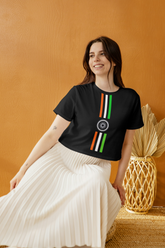 Tricolor Stripes – Spirit of India Unisex Basic T-Shirt